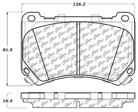 Centric Parts Disc Brake Pad Set Posi Quiet Ceramic with Shims for 2009-2014 Hyundai Equus Genesis 105.13960