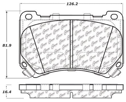 Centric Parts Disc Brake Pad Set Posi Quiet Ceramic with Shims for 2009-2014 Hyundai Equus Genesis 105.13960