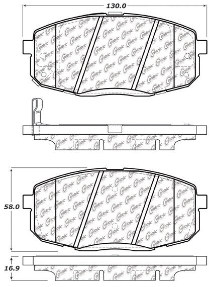 Centric Parts Disc Brake Pad Set Posi Quiet Ceramic with Shimmed for 2010-2013 Kia Forte 105.13971