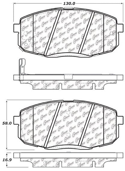 Centric Parts Disc Brake Pad Set Posi Quiet Ceramic with Shimmed for 2010-2013 Kia Forte 105.13971