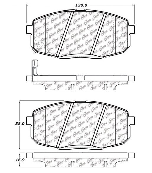 Centric Parts Disc Brake Pad Set Posi Quiet Ceramic with Shims for 2014-2016 Kia Soul 105.13972