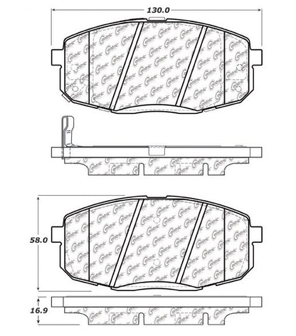Centric Parts Disc Brake Pad Set Posi Quiet Ceramic with Shims for 2014-2016 Kia Soul 105.13972