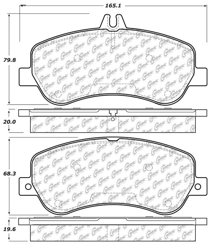 Centric Parts Disc Brake Pad Set Posi Quiet Ceramic with Shims for Mercedes-Benz GLK 2010-2015 105.14060