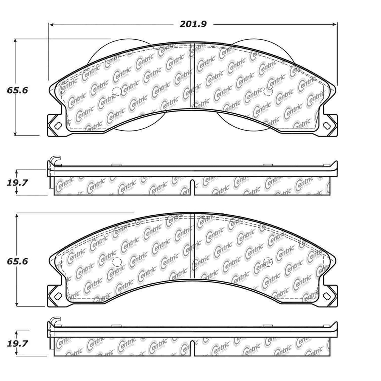 Centric Parts Disc Brake Pad Set Posi Quiet Ceramic with Shims for 2009-2017 Chevrolet Express 3500/4500, Silverado 2500/3500 HD, GMC Savana