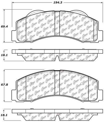 Centric Parts Disc Brake Pad Set Posi Quiet Ceramic with Shimmed for 2010-2021 Ford Expedition, F-150, Lobo, Lincoln Mark LT, Navigator 105.14140
