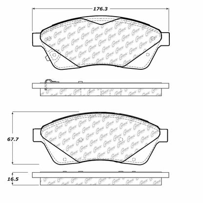 Centric Parts Disc Brake Pad Set Posi Quiet Ceramic with Shims for 2010-2016 Cadillac SRX Saab 9-4X 105.14220