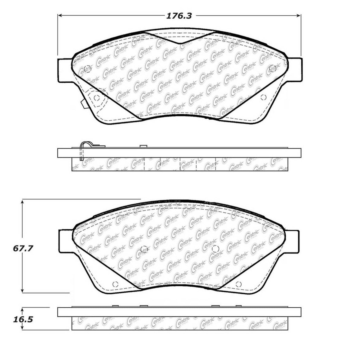 Centric Parts Disc Brake Pad Set Posi Quiet Ceramic with Shims for 2010-2016 Cadillac SRX Saab 9-4X 105.14220