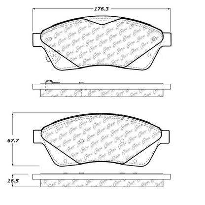 Centric Parts Disc Brake Pad Set Posi Quiet Ceramic with Shims for 2010-2016 Cadillac SRX Saab 9-4X 105.14220