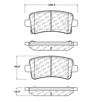 Centric Parts Disc Brake Pad Set Posi Quiet Ceramic with Shims for 2010 Buick Allure 105.14300