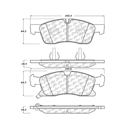 Centric Parts Disc Brake Pad Set with Posi Quiet technology for reliable braking 105.14550