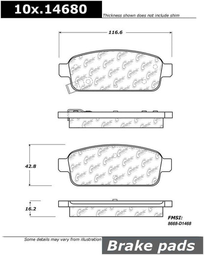 Centric Parts Disc Brake Pad Set 105.14680