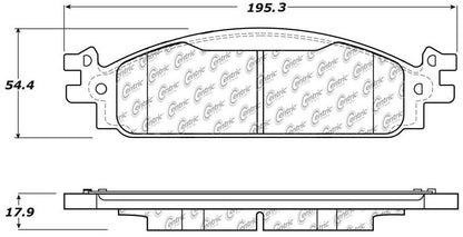 Centric Parts Disc Brake Pad Set Posi Quiet Ceramic with Shims for 2011-2019 Ford Explorer, Flex, Taurus, Lincoln MKS, MKT 105.15080
