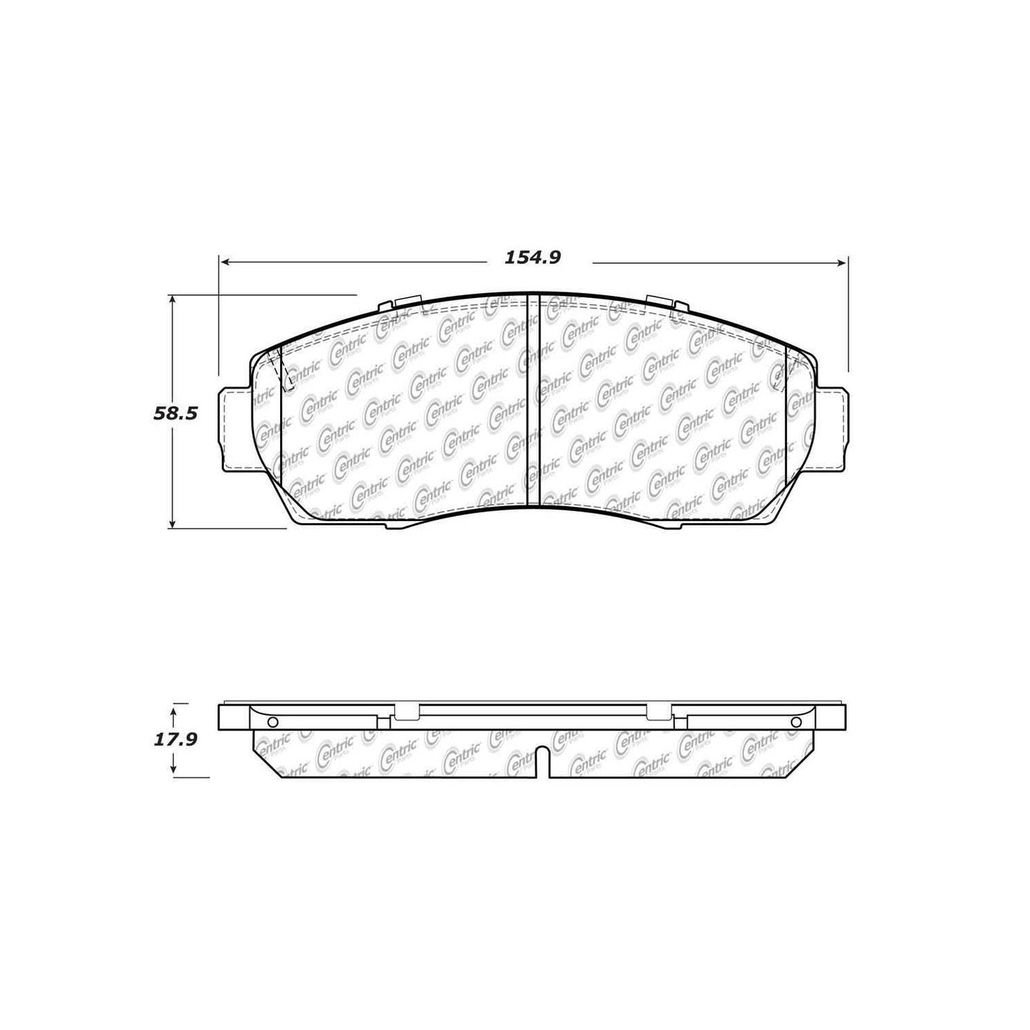 Centric Parts Disc Brake Pad Set Posi Quiet Ceramic with Shims for Honda City 2015, CR‑V 2016‑2022, Subaru Legacy 2016‑2019 105.15211