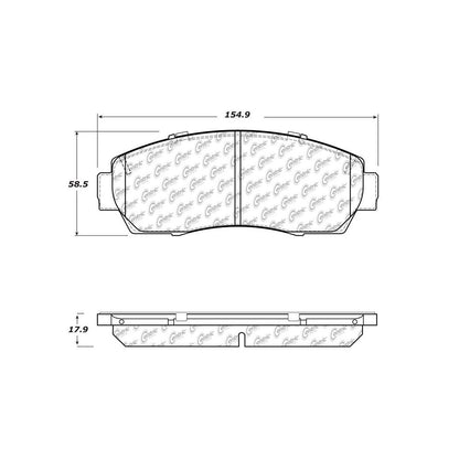Centric Parts Disc Brake Pad Set Posi Quiet Ceramic with Shims for Honda City 2015, CR‑V 2016‑2022, Subaru Legacy 2016‑2019 105.15211