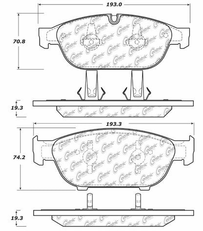 Centric Parts Disc Brake Pad Set Posi Quiet Ceramic with Shims for 2012-2019 Audi A6/A7/A8/S7