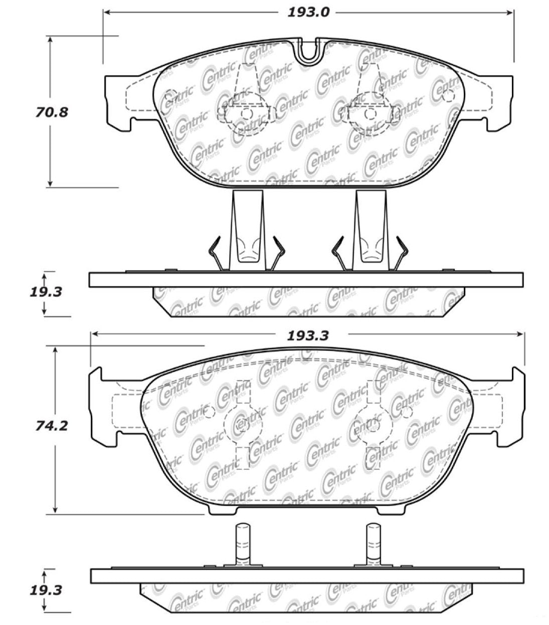 Centric Parts Disc Brake Pad Set Posi Quiet Ceramic with Shims for 2012-2019 Audi A6/A7/A8/S7
