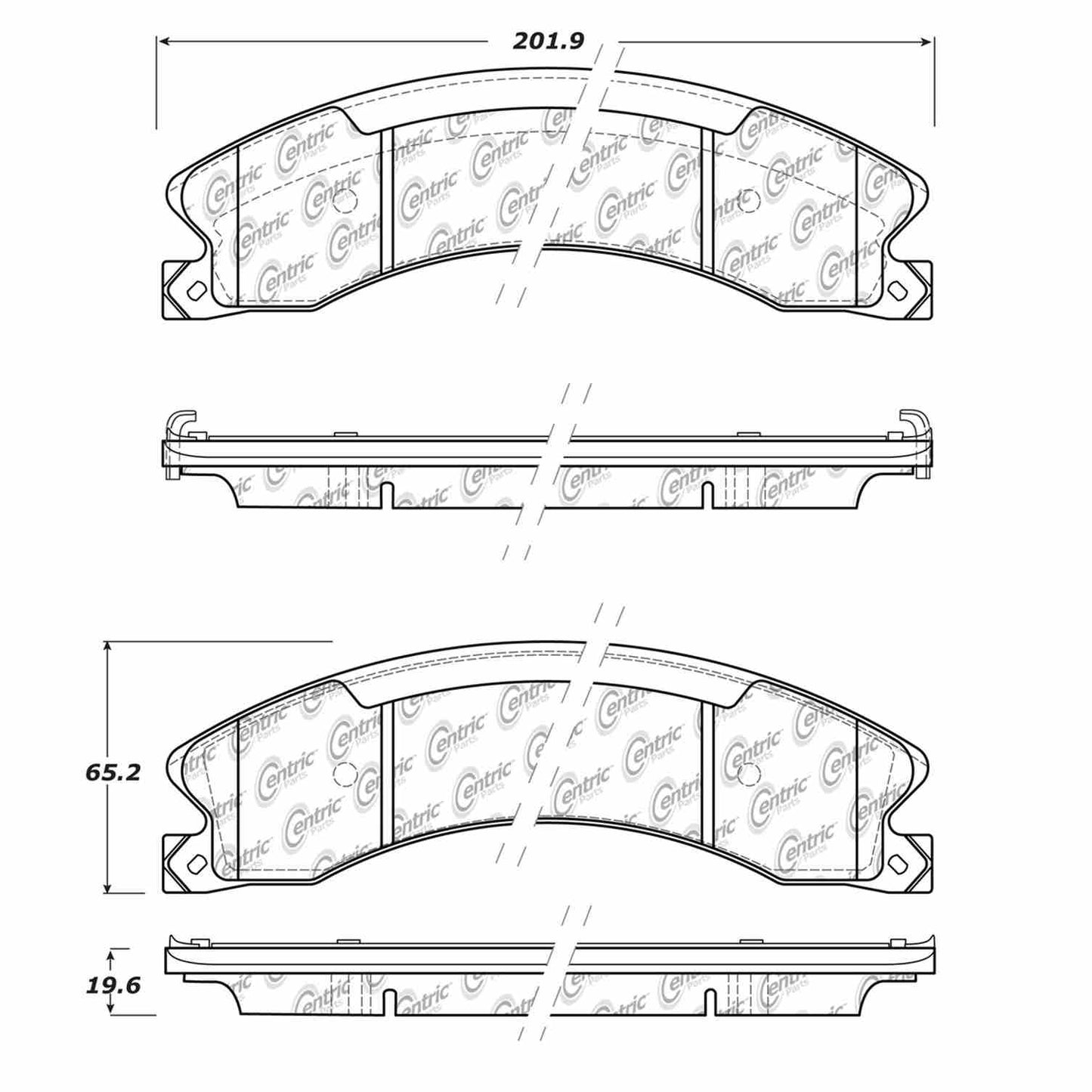 Centric Parts Disc Brake Pad Set Posi Quiet Ceramic with Shims for 2014-2021 Chevrolet Silverado, GMC Sierra, Nissan NV 105.15650