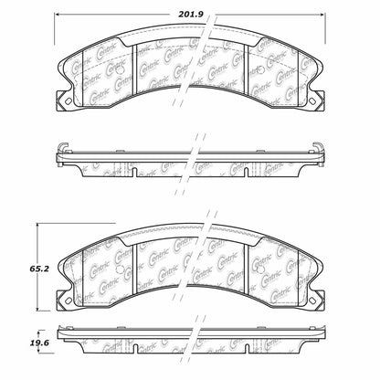 Centric Parts Disc Brake Pad Set Posi Quiet Ceramic with Shims for 2014-2021 Chevrolet Silverado, GMC Sierra, Nissan NV 105.15650