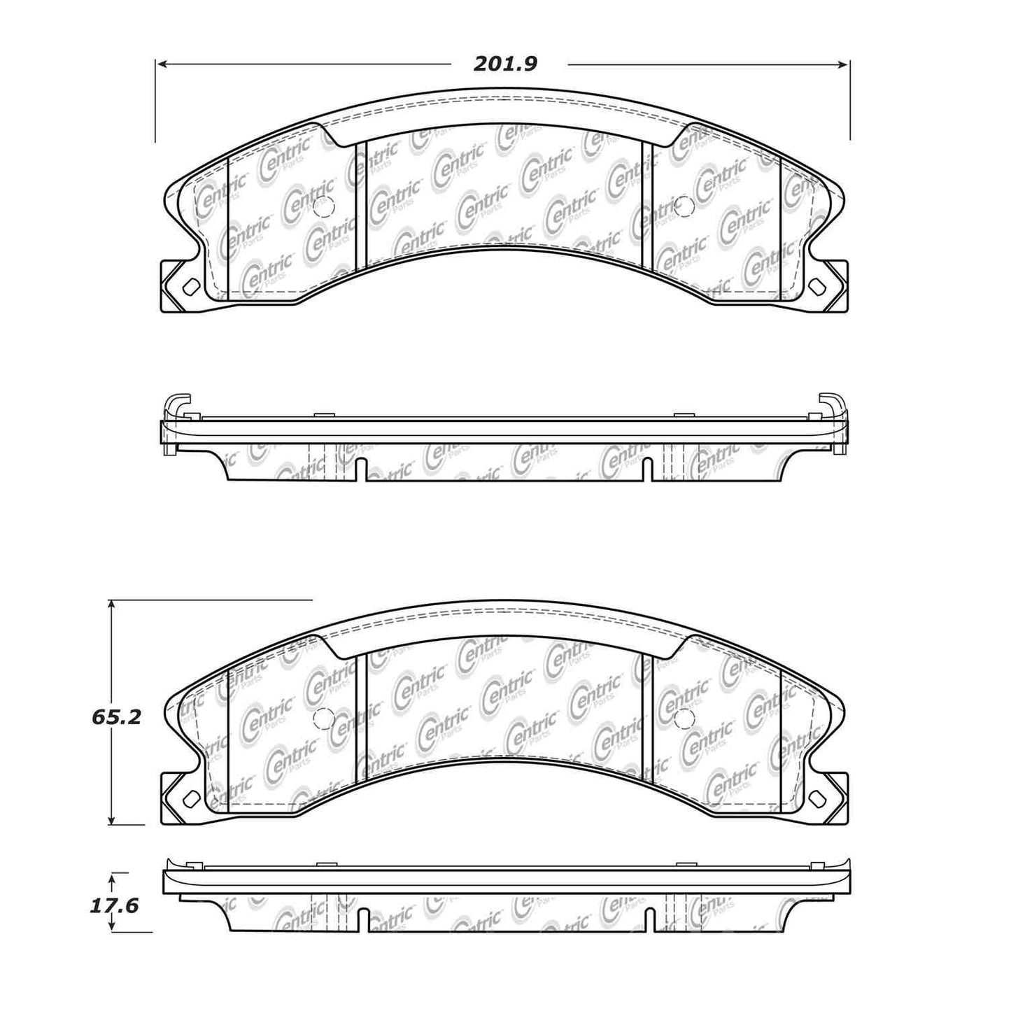 Centric Parts Disc Brake Pad Set Posi Quiet Ceramic with Noise‑Reducing Shims for 2021-2012 Nissan NV1500 NV2500 NV3500 and 2020-2016 Titan XD 105.15651