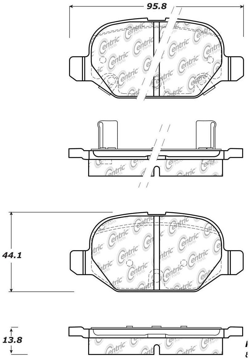 Centric Parts Disc Brake Pad Set Posi Quiet Ceramic with Shims for Fiat 500 2009-2019 Panda 2007-2012 Ram 700 2015-2017 105.15690