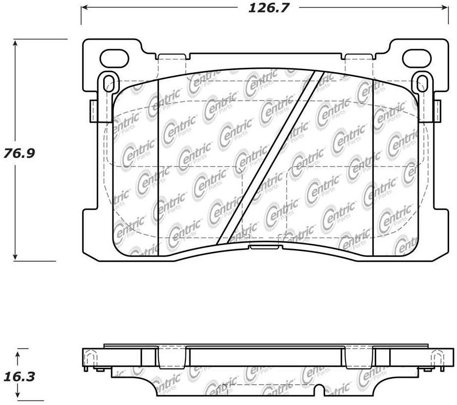 Centric Parts Disc Brake Pad Set Posi Quiet Ceramic with Shims for 2012-2016 Hyundai Equus 2015-2017 Kia K900 105.15760
