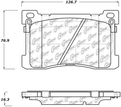 Centric Parts Disc Brake Pad Set Posi Quiet Ceramic with Shims for 2012-2016 Hyundai Equus 2015-2017 Kia K900 105.15760