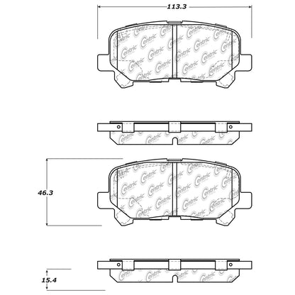 Centric Parts Disc Brake Pad Set Posi Quiet Ceramic with Shims for 2014-2016 Acura MDX, 2019-2022 Honda Passport 105.15850