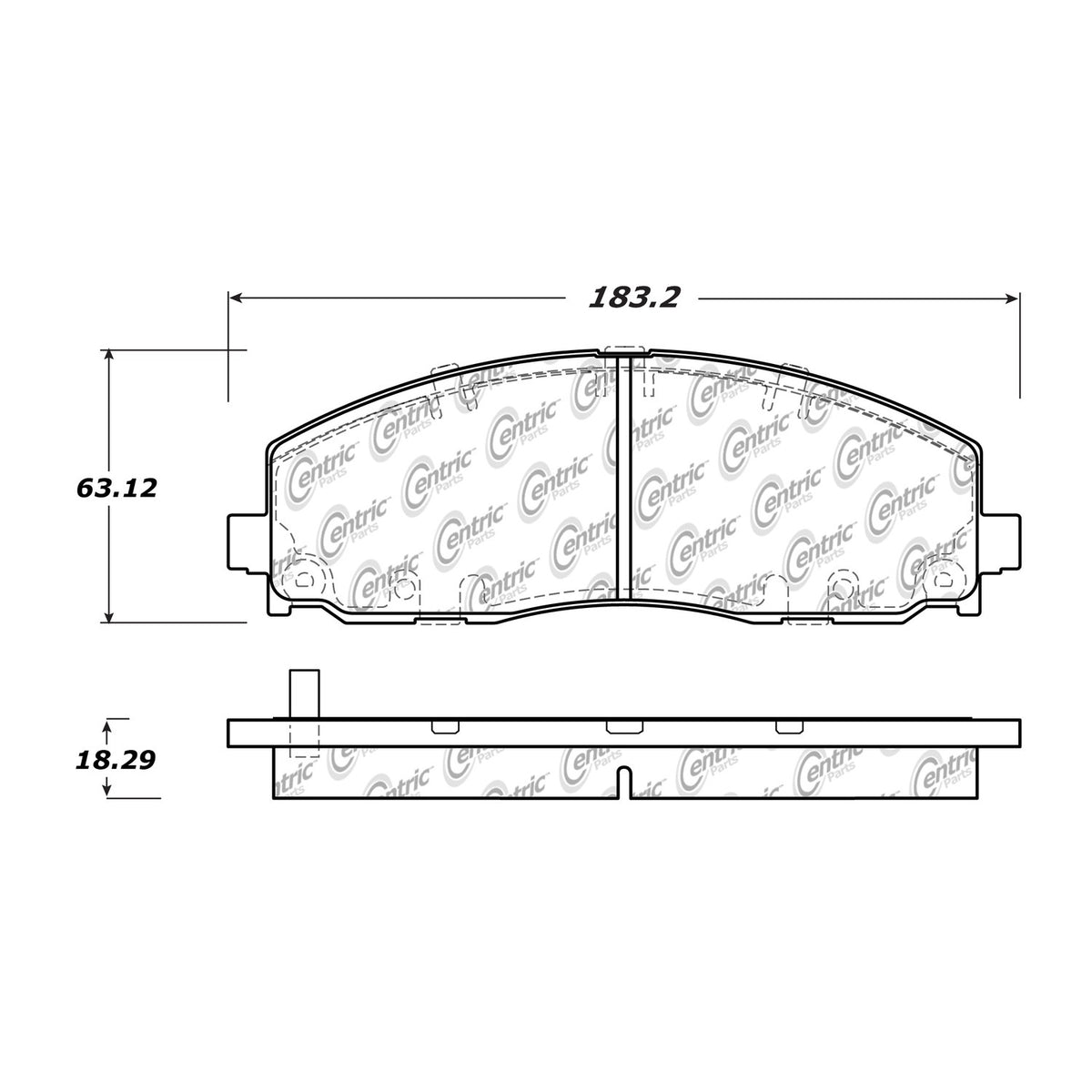 Centric Parts Disc Brake Pad Set Posi Quiet Ceramic with Shims for 2017-2022 Chrysler Pacifica 105.15890