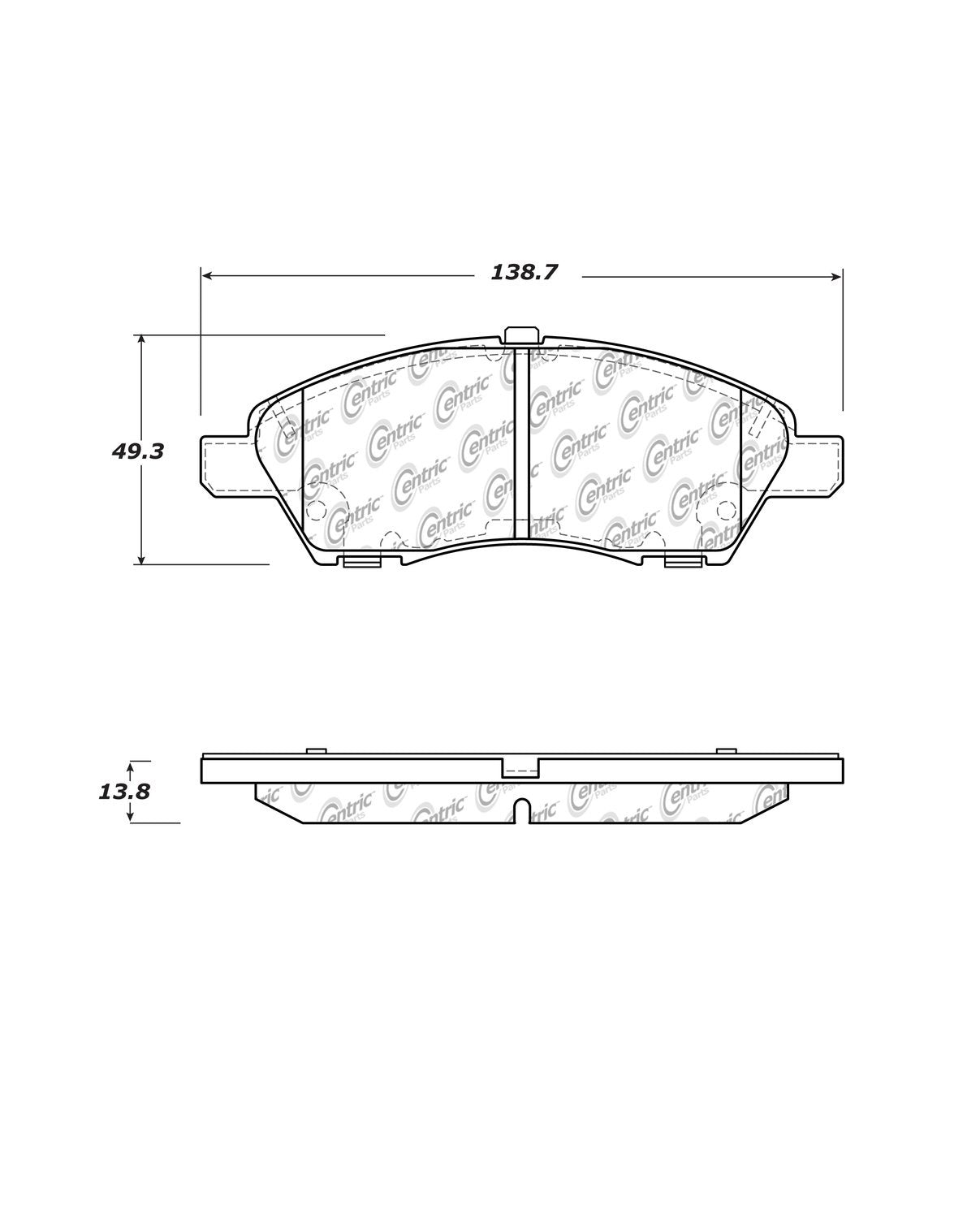 Centric Parts Disc Brake Pad Set Posi Quiet Ceramic with Shims and Hardware for 2012-2019 Nissan March Micra Note Tiida Versa 105.15920