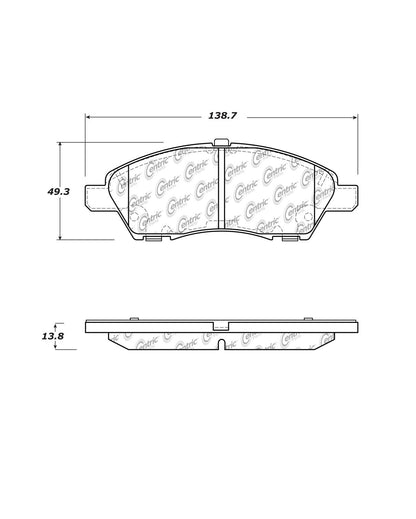 Centric Parts Disc Brake Pad Set Posi Quiet Ceramic with Shims and Hardware for 2012-2019 Nissan March Micra Note Tiida Versa 105.15920