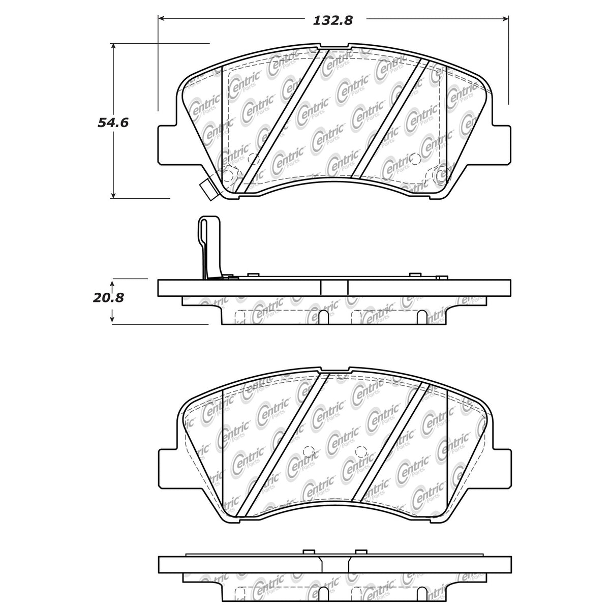 Centric Parts Disc Brake Pad Set Posi Quiet Ceramic with Shims and Hardware for 2014-2013 Dodge Attitude, 2017-2012 Hyundai Accent, 2018-2012 Kia Rio 105.15930