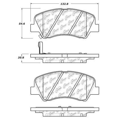 Centric Parts Disc Brake Pad Set Posi Quiet Ceramic with Shims and Hardware for 2014-2013 Dodge Attitude, 2017-2012 Hyundai Accent, 2018-2012 Kia Rio 105.15930