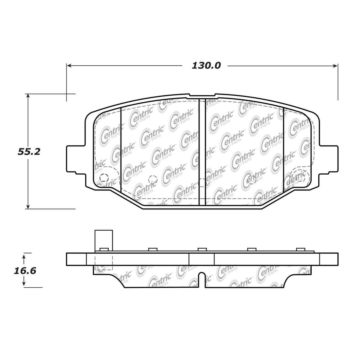 Centric Parts Disc Brake Pad Set Posi Quiet Ceramic with Shims and Hardware for 2012-2020 Chrysler Town & Country Dodge Grand Caravan Journey Ram C/V Volkswagen Routan 105.15960
