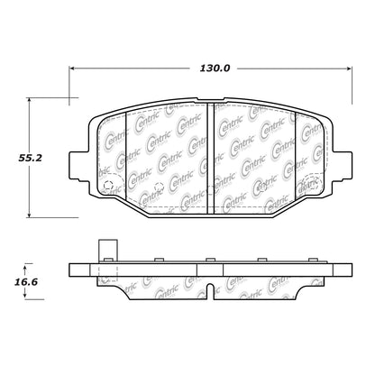 Centric Parts Disc Brake Pad Set Posi Quiet Ceramic with Shims and Hardware for 2012-2020 Chrysler Town & Country Dodge Grand Caravan Journey Ram C/V Volkswagen Routan 105.15960