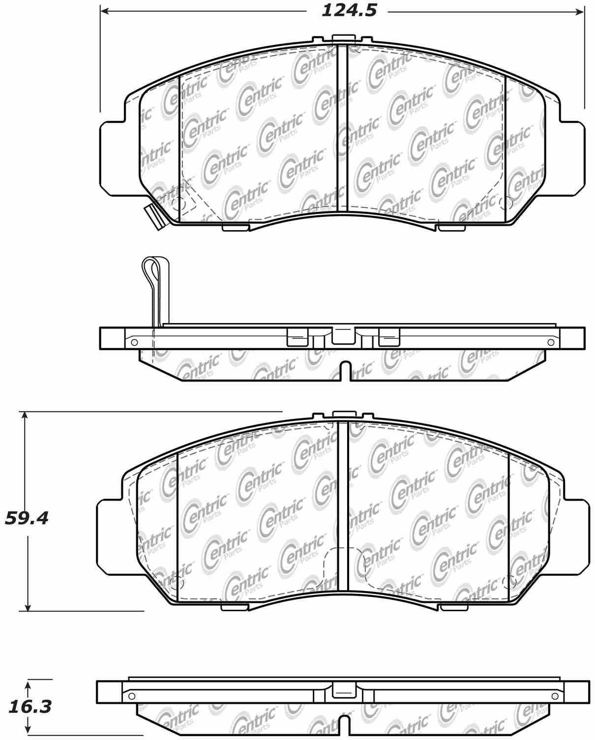 Centric Parts Disc Brake Pad Set Posi Quiet Ceramic with Shims for 2018-2020 Honda BR-V 105.16080