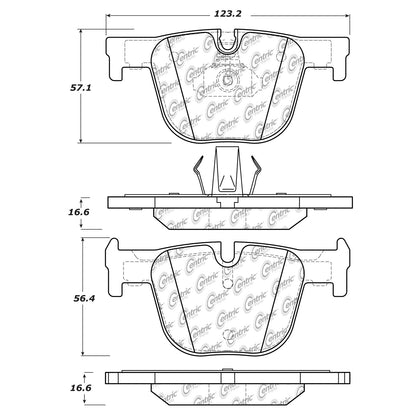 Centric Parts Disc Brake Pad Set Posi Quiet Ceramic with Shimmed for 2015-2019 BMW 328i 330i 335i 340i 428i