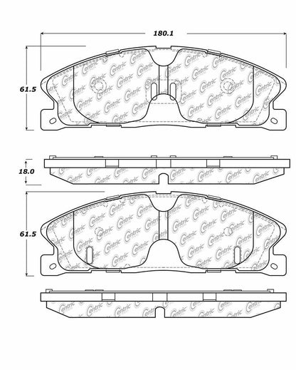 Centric Parts Disc Brake Pad Set Posi Quiet Ceramic with Shims for 2013-2019 Ford Explorer 105.16110