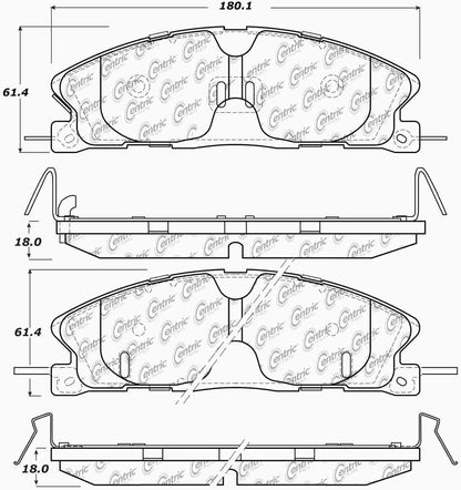 Centric Parts Disc Brake Pad Set Posi Quiet Ceramic with Shims and Hardware for 2013-2019 Ford Explorer Taurus Lincoln MKT Special Service Police Sedan 105.16111