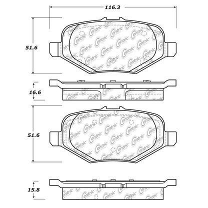 Centric Parts Disc Brake Pad Set Posi Quiet Ceramic with Shims and Hardware for 2013-2019 Ford Explorer Flex Special Service Police Sedan Taurus Lincoln MKS 105.16120