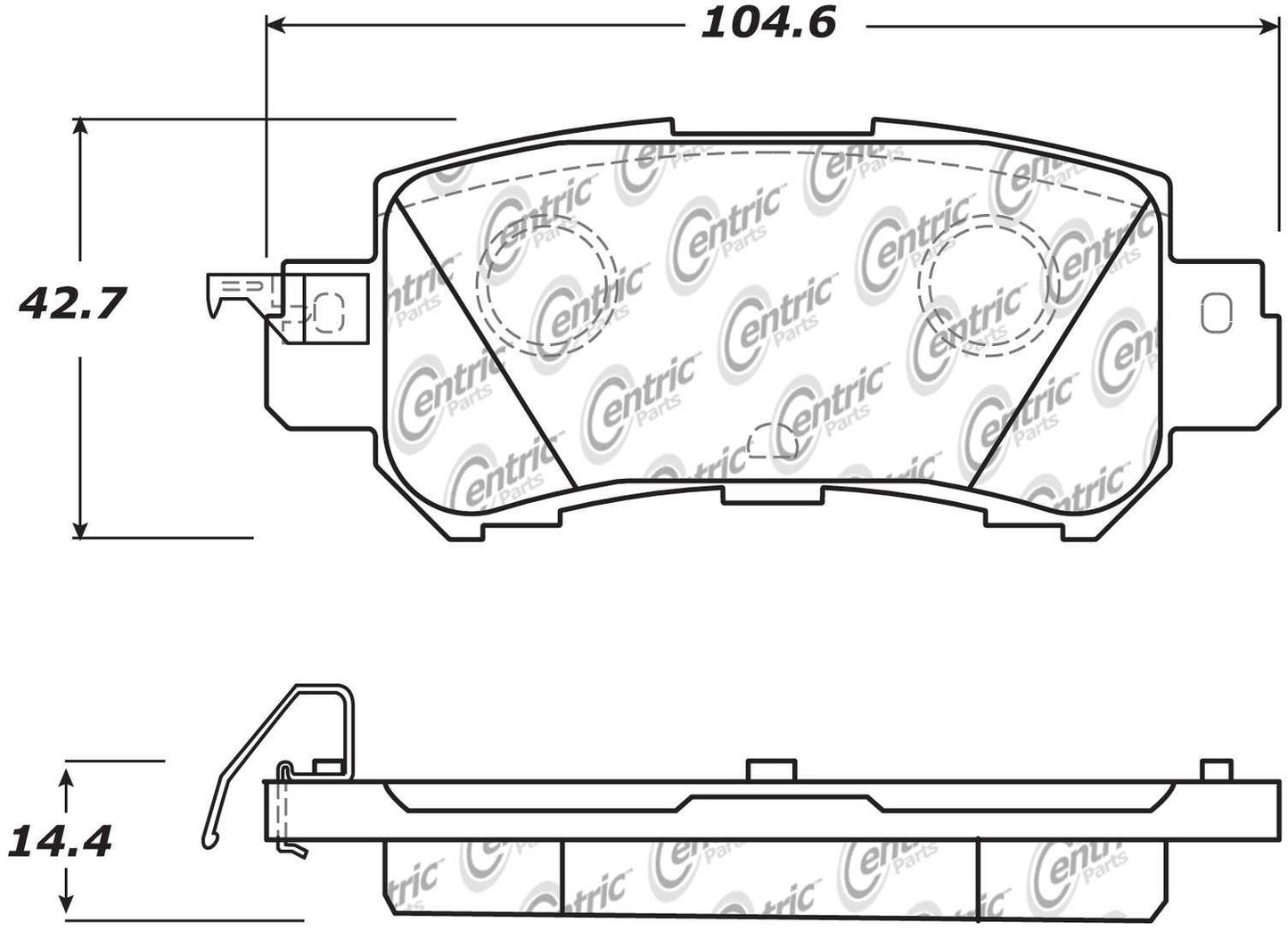 Centric Parts Disc Brake Pad Set Posi Quiet Ceramic with Shims and Hardware for 2016-2018 Mazda CX‑3, 2015-2013 Mazda CX‑5 105.16240
