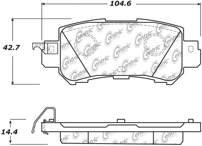 Centric Parts Disc Brake Pad Set Posi Quiet Ceramic with Shims and Hardware for 2016-2018 Mazda CX‑3, 2015-2013 Mazda CX‑5 105.16240