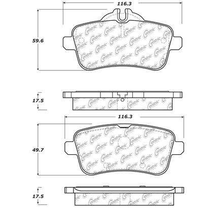 Centric Parts Disc Brake Pad Set Posi Quiet Ceramic with Shims for 2016-2019 Mercedes-Benz GLE 105.16301