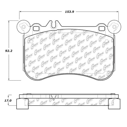 Centric Parts Disc Brake Pad Set Posi Quiet Ceramic with Shims for 2010-2014 Mercedes-Benz CL550 CLS550 E550 S550 SLC43 AMG SLK55 AMG 105.16340