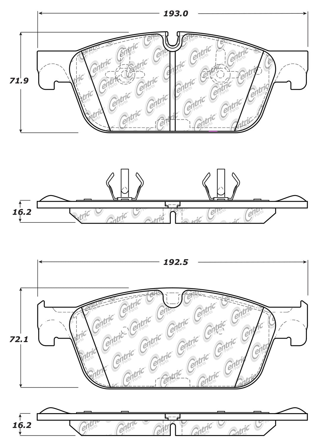 Centric Parts Disc Brake Pad Set Posi Quiet Ceramic with Shims for Mercedes-Benz GL350 2013-2016, GL450 2013-2014, GL550 2013-2016, ML550 2012-2014 105.16360