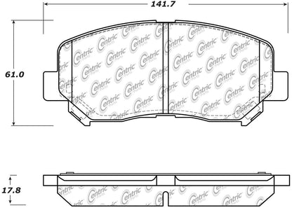 Centric Parts Disc Brake Pad Set Posi Quiet Ceramic with Shims for 2013-2015 Dodge Dart 105.16400