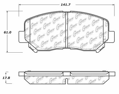 Centric Parts Disc Brake Pad Set Posi Quiet Ceramic with Shims for 2015-2017 Chrysler 200 105.16401