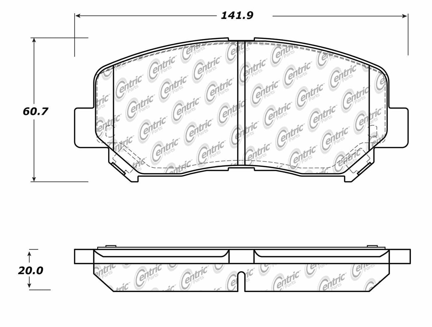 Centric Parts Disc Brake Pad Set Posi Quiet Ceramic with Shims for 2014-2022 Jeep Cherokee 105.16403
