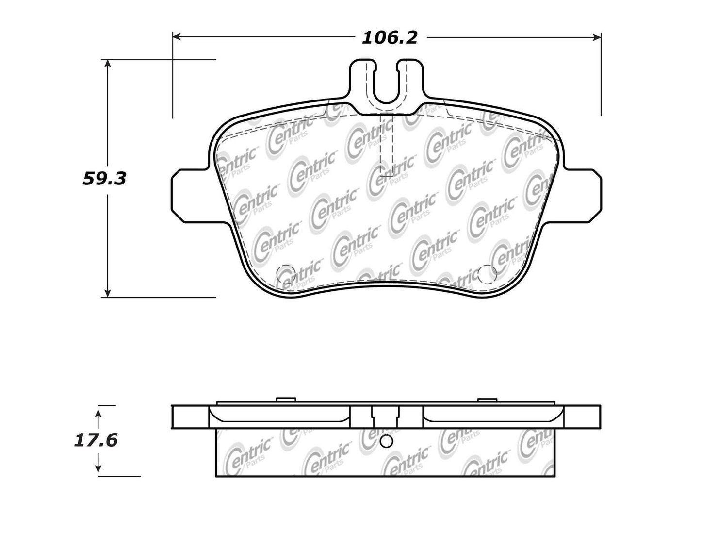 Centric Parts Disc Brake Pad Set Posi Quiet Ceramic with Shims and Hardware for 2013-2020 Infiniti QX30, Mercedes-Benz A180/A200, B180/B250, CLA250, GLA250, SLC300, SLK250/SLK300/SLK350