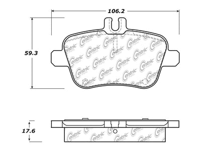 Centric Parts Disc Brake Pad Set Posi Quiet Ceramic with Shims and Hardware for 2013-2020 Infiniti QX30, Mercedes-Benz A180/A200, B180/B250, CLA250, GLA250, SLC300, SLK250/SLK300/SLK350