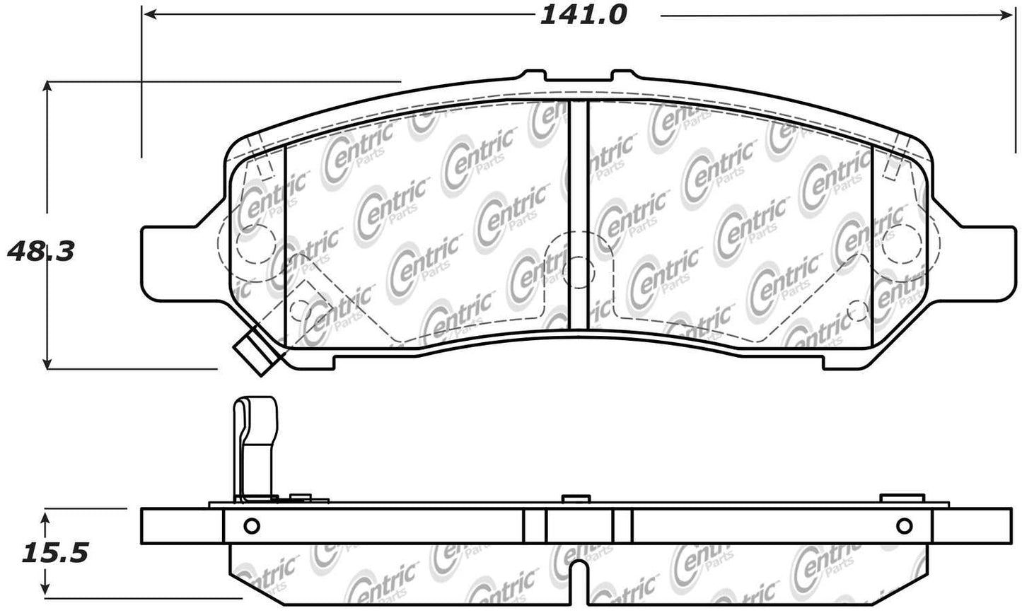 Centric Parts Disc Brake Pad Set Posi Quiet Ceramic with Shims for 2013-2016 Dodge Dart 105.16470